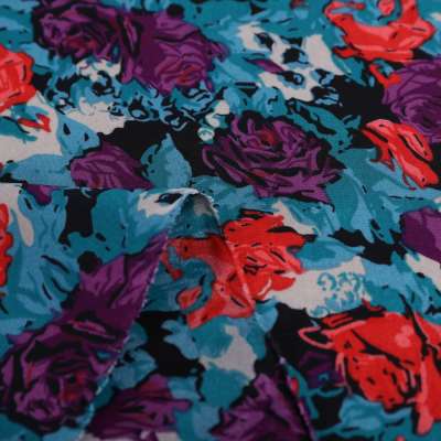 Customized woven blue flower plain style polyester soft fancy chiffon fabric weight for cloth