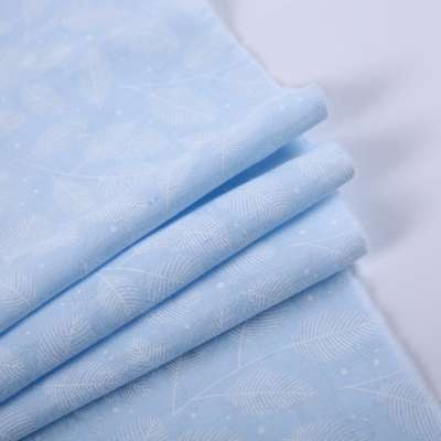 Custom leaves style brushed Chinese jacquard cotton printed fabric for children